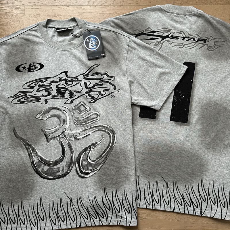 Hellstar T-shirt Ohm Flame Grey
