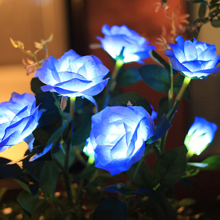 New solar ground rose lamp outdoor waterproof courtyard garden decoration simulation flower lamp LED lawn lamp
