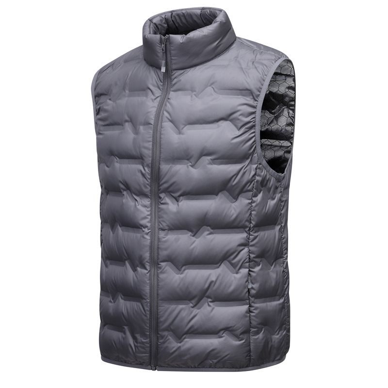 Chaleco de pluma para hombres otoño y invierno chaleco de grafito chaleco de hombro de pluma ligero chaqueta de hombre chaqueta de color sólido