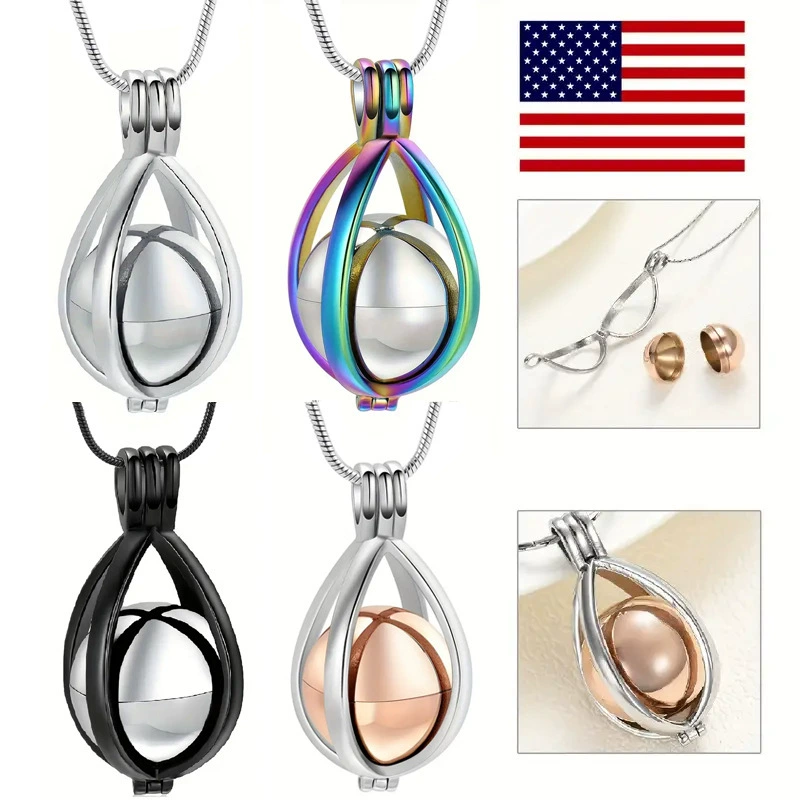 Лучшее на Amazon памятное ожерелье-кулон для шерсти и праха питомца, открывающееся для хранения баночки с прахом и флакона духов.