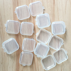 Storage fish hook medicine empty box small box high transparency plastic small square box water diamond earplug box new material transparent jewelry box