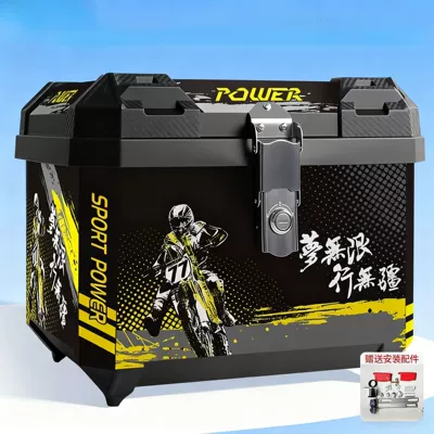 Large-Capacity Universal Electric Vehicle Trunk Mechanical Lock for Electric Scooters and Motorcycles (Motorcycle trunk) - extra-large-mechanical-lock-black-sticker-with-installation-package