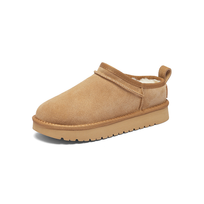 Botas de nieve de fondo grueso para mujeres 2025, nuevos zapatos de algodón de invierno gruesos con un pedazo de pan
