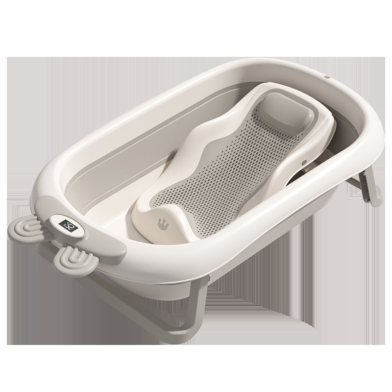 Bañera plegable para niños, bañera para bebés, bañera para bebés, puede sentarse y acostarse, baño para recién nacidos de dibujos animados grandes en casa