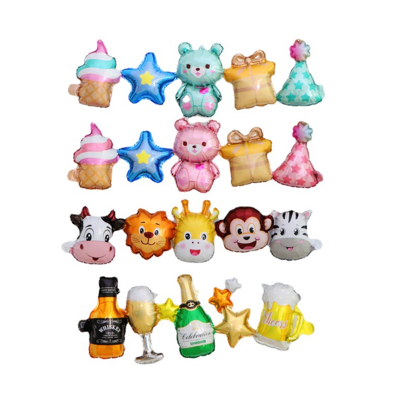Balões unidos para festas infantis, decoração de aniversário, animais em formato de bola com miçangas, unissex, decoração manual._voghion.com