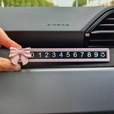 Other Automotive Interior Supplies | alloy car decoration parking - powder-bead-knot-powder-alloy-sliding-parking-card