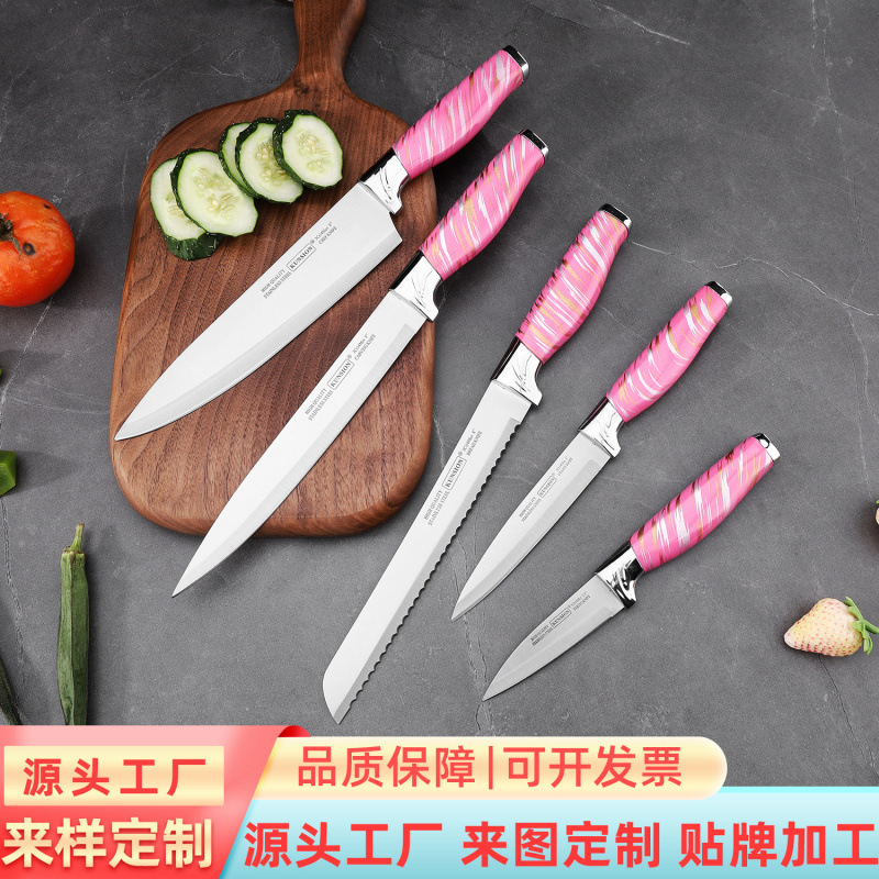 Cuchillo de acero inoxidable 5 piezas cuchillo de cocinero afilado casero cuchillo de frutas cuchillo de regalo