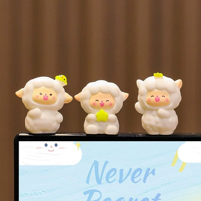 Car Ornaments, Computer Monitor, Car ornaments - little-sheep-three-pack-type-b-free-double-sided-adhesive