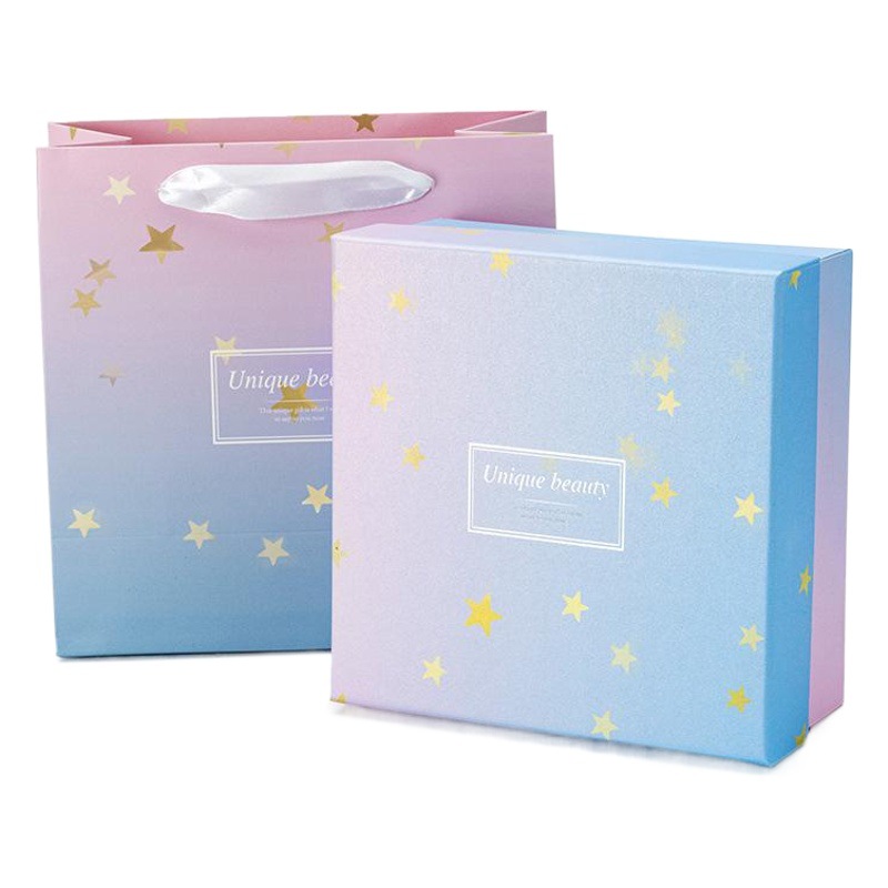 Caja de regalo de tapa de color degradado para niñas caja de regalo de cumpleaños pequeña caja de embalaje creativa fresca caja de lápiz labial en stock