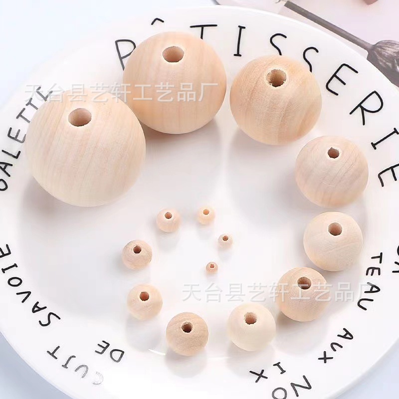 Spot wholesale wood beads 6-50mm handmade beaded logs loose beads Lotus round beads diy Lotus jewelry accessories