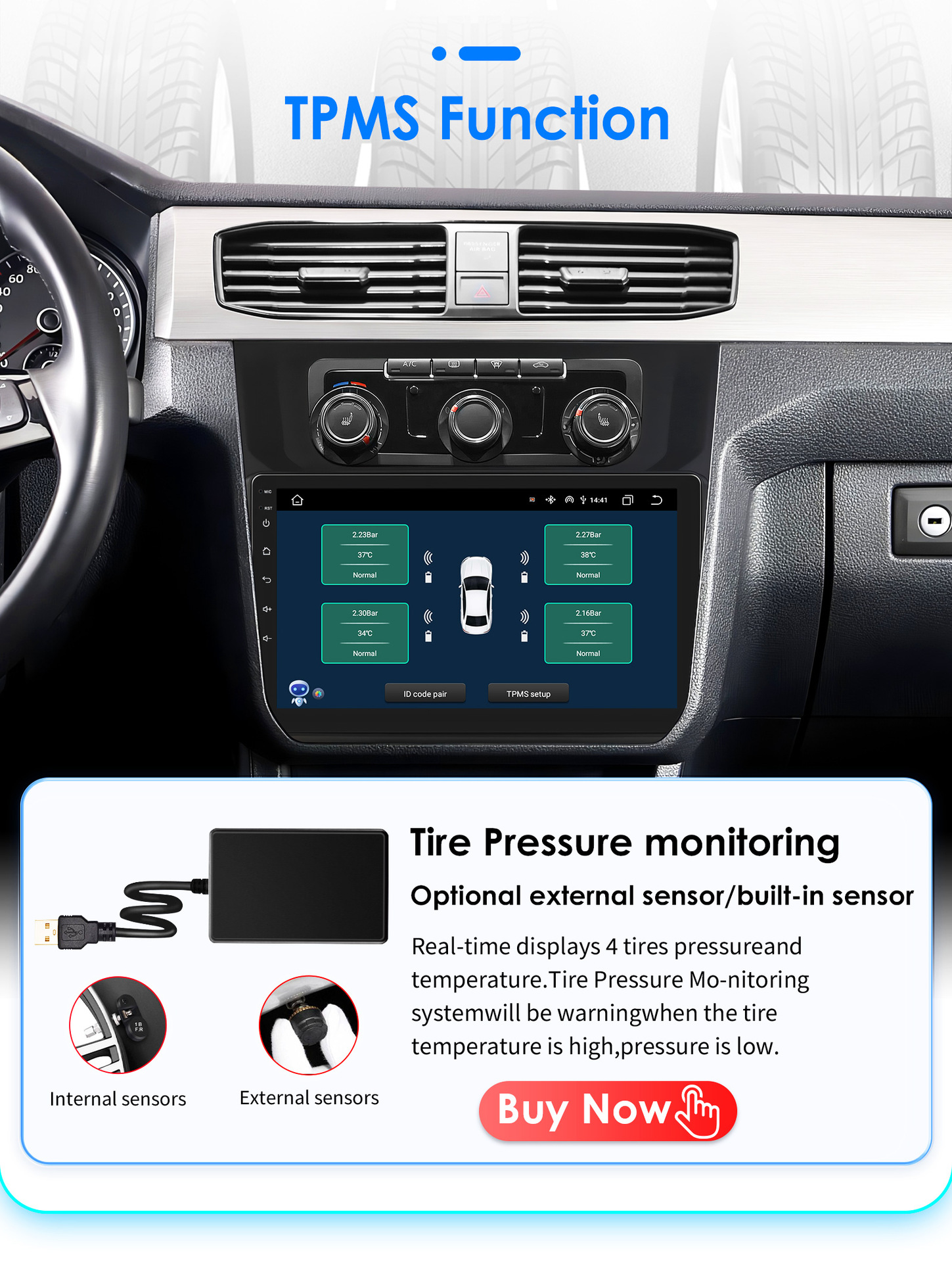 Suitable for Volkswagen Caddy 2015-2018 Models, Android Carplay Central Control Bluetooth Car Navigation