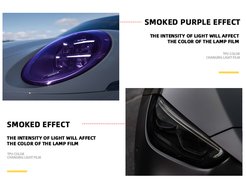 Wholesale Car Light Film Tpu Headlight Protection Film Blackened Discoloration Film Repair Scratches Car Light Protection White to Purple