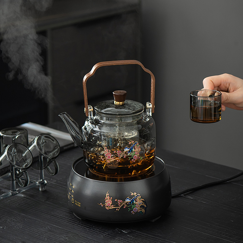 Electric Ceramic Stove Glass Tea Set High-End Small Tea Brewing Office Teapot Boiling Water Teapot Steaming Tea Stove