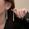 Long retro earrings with tassels, fashionable silver needle from pearl, silver 925 sample, internet celebrity, wholesale