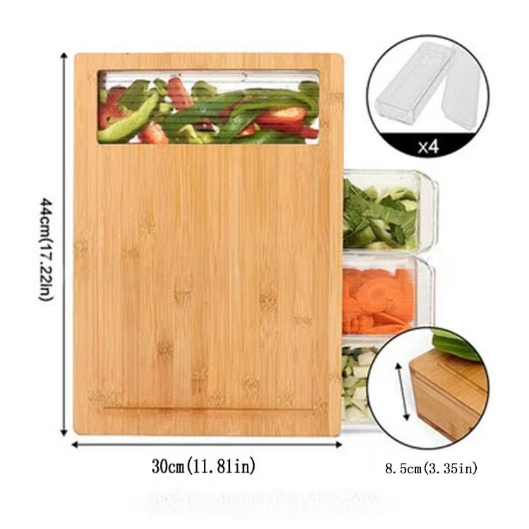 跨境抽屉式竹砧板厨房菜板切菜板家用实木刀板木质防案板