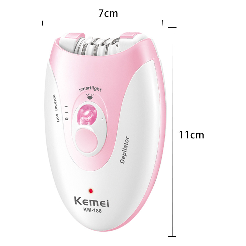 Dispositivo de depilación eléctrico Kemei transfronterizo, dispositivo de depilación para mujer ajustable inteligente portátil, herramienta de afeitado universal para todo el cuerpo