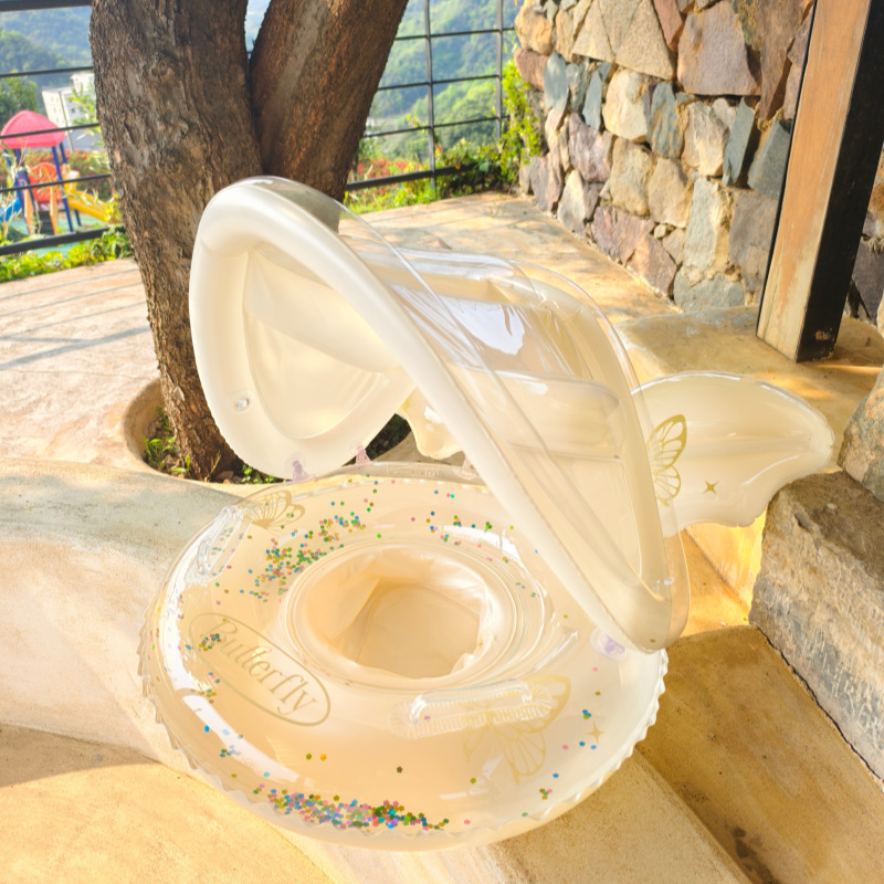 White butterfly seat with hood