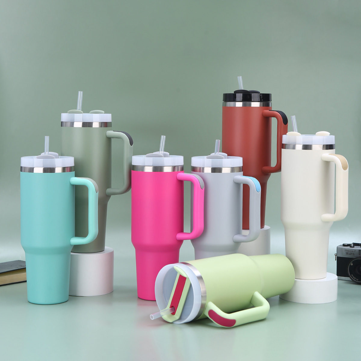 Casual Retro Solid Color 201 Stainless Steel 304 Stainless Steel Thermos Cup 1 Piece display picture 1