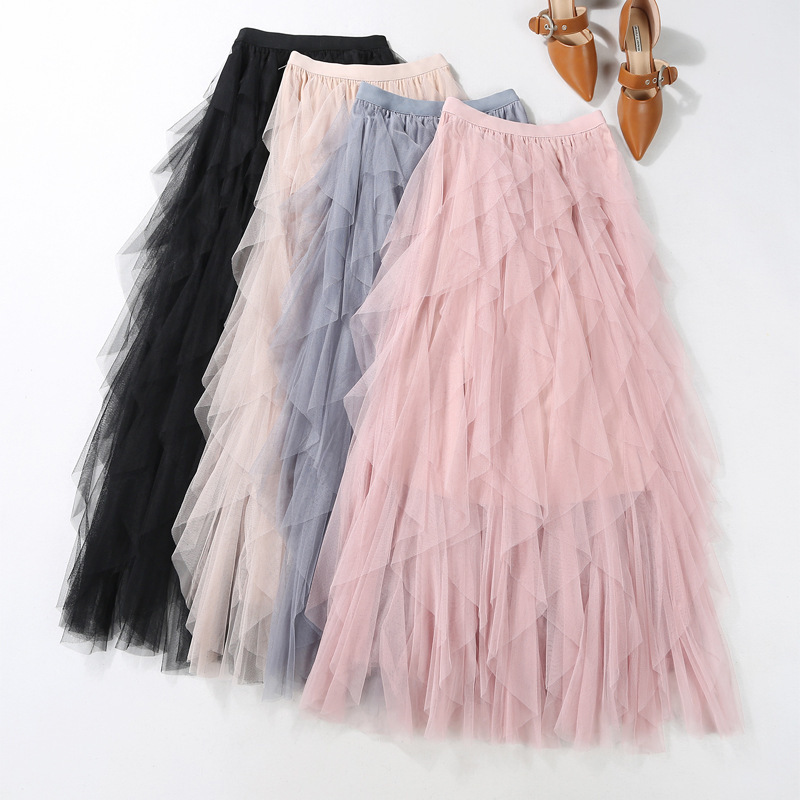 Carefully Selected Irregular Mesh Skirts for Women, Spring and Summer 2023 New Style, Multi-Layered Cake Skirts, Puffy Long Skirts, Super Skirts