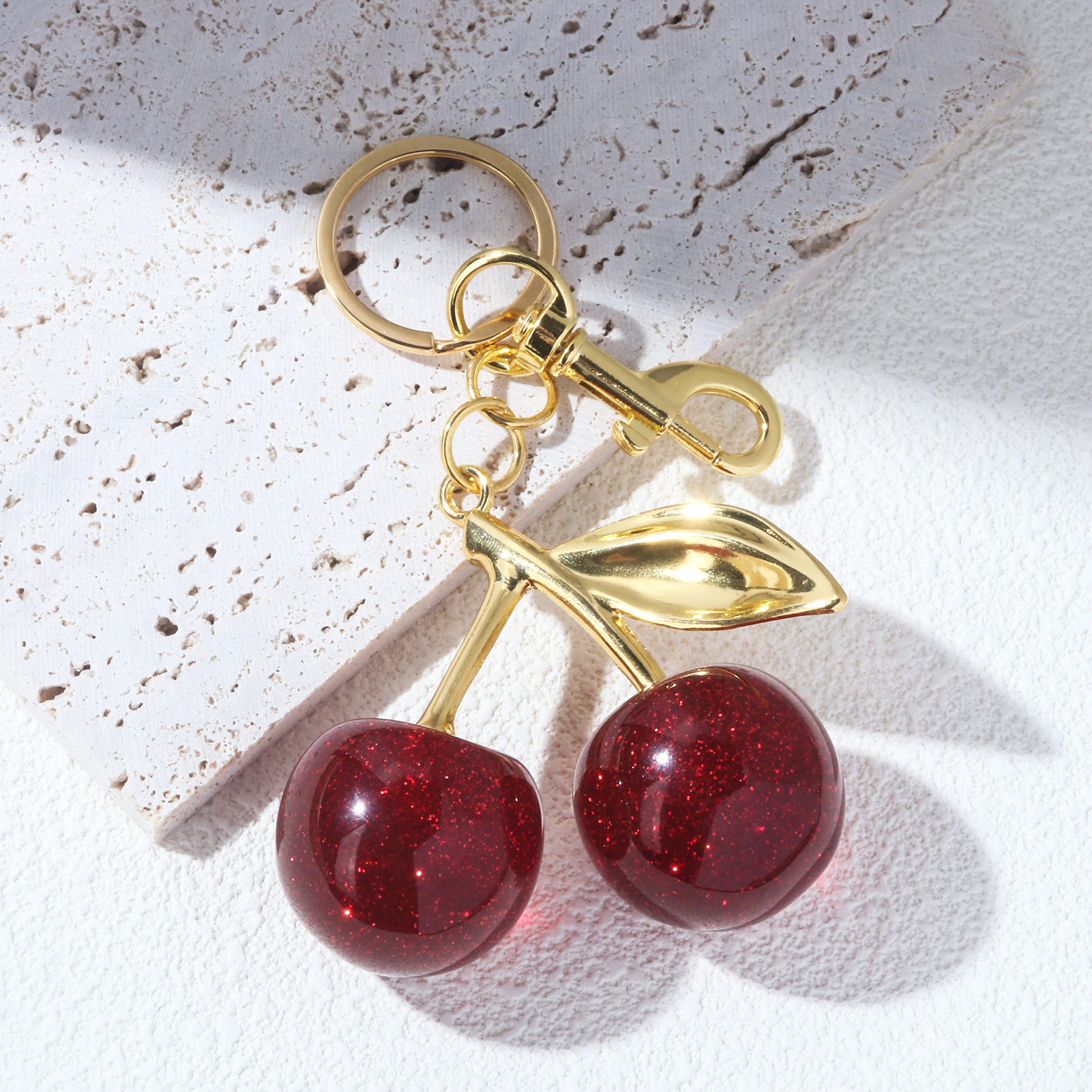 64g Weight Bag Pendant, Keychain Classification 1 Piece Quantity Holiday, Banquet, Travel Occasion Plastic, Resin Material Christmas Festival Cherry Pattern Fruit/Food, Plating Design Elegant, Hip-Hop, Simple Style Style 1 Piece Elegant Hip-Hop Simple Style Cherry Plastic Resin Fruit/Food Plating Christmas Bag Pendant Keychain 17