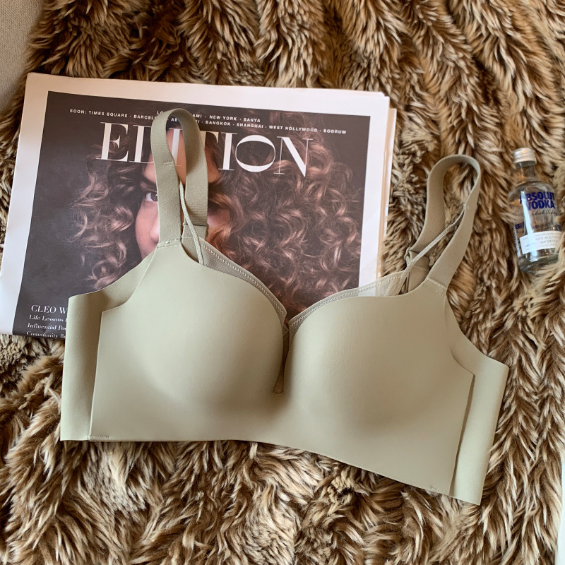 Japonés luz de la ropa interior de algodón pecho pequeño empuje hacia arriba grande sin costuras inalámbrico superior colección pecho anti-sagging sujetador 2380