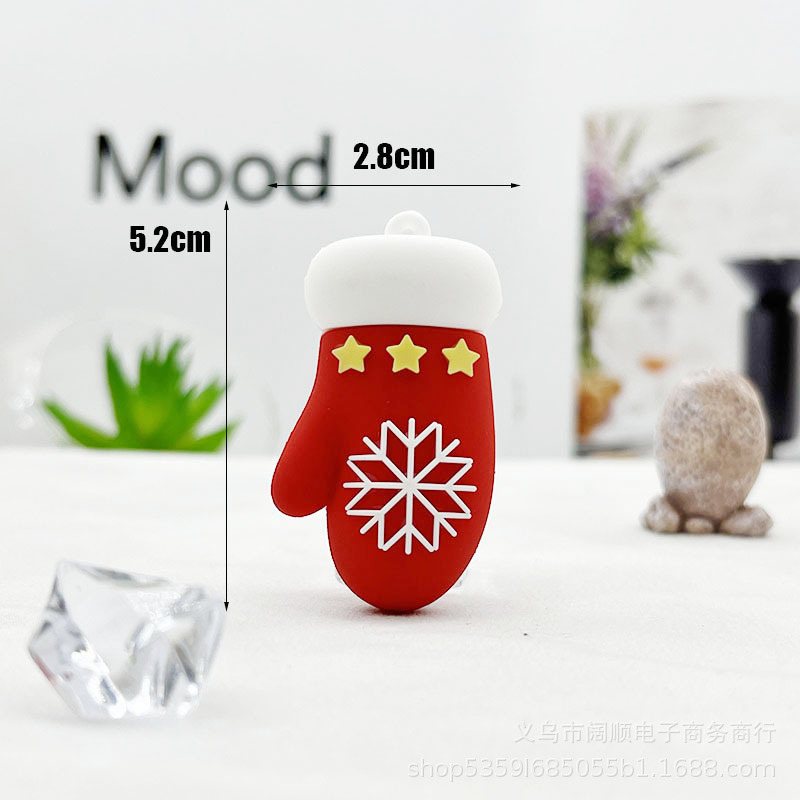 国境を越えたクリスマスの人形のキーホルダーはサンタクロースの雪だるまの姜パイ人滴ゴムの人形のキーホルダーの飾りです。|undefined