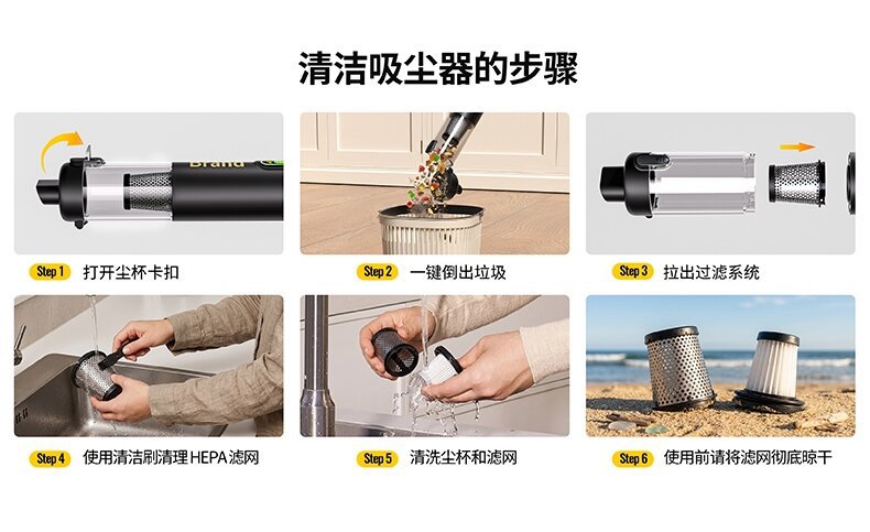 Car-mounted brushless cordless vacuum cleaner, handheld mini blower and vacuum in one, digital display, super strong suction, suitable for home and outdoor use