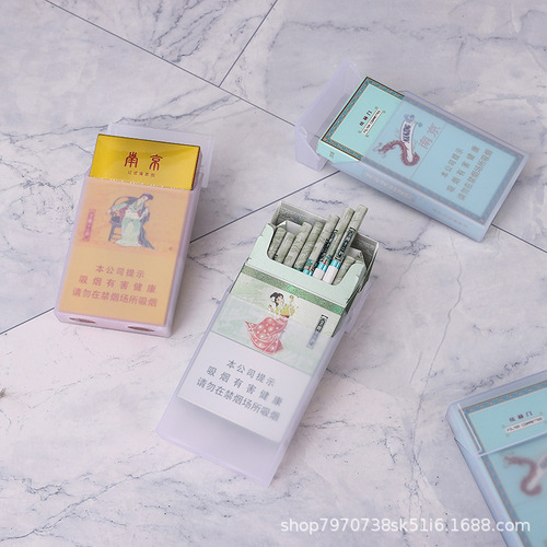 Plastic transparent flip-top thin cigarette box wholesale bulk cigarette box DIY cream glue box women's thin cigarette box storage box