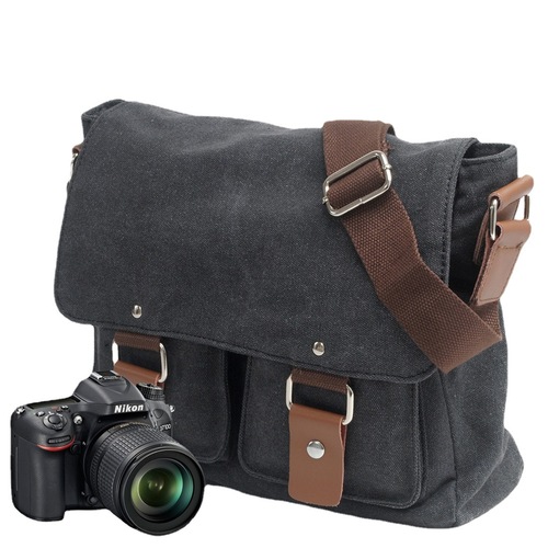 Muchuan Canvas Bag Men's and Women's Crossbody Bag Shoulder Canon Photography Bag Sony Mirrorless SLR Nikon Camera Bag