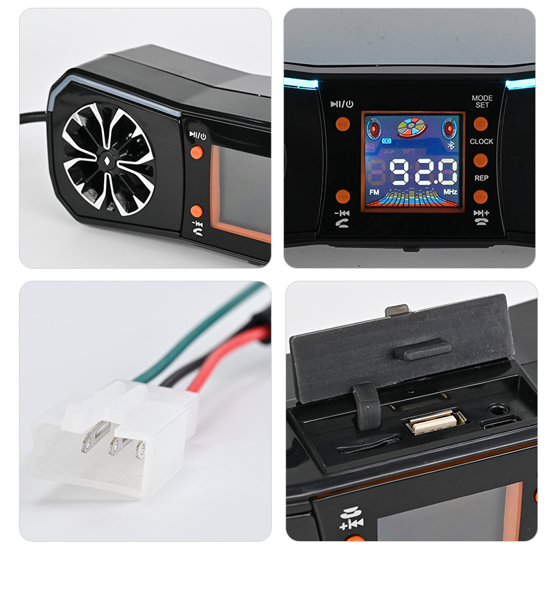 Motorcycle Modified Audio System with Subwoofer and Waterproof Bluetooth Speaker Radio