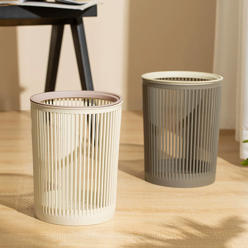 Полая корзина для мусора Бытовой Туалет Простое гигиеническое ведро без покрытия с прижимным кольцом Большая емкость Офис Гостиная Мусорное ведро