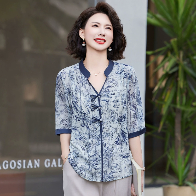 Модные топы для мам, футболка, модный женский наряд для бабушки, повседневный комплект летней одежды больших размеров для женщин среднего и пожилого возраста