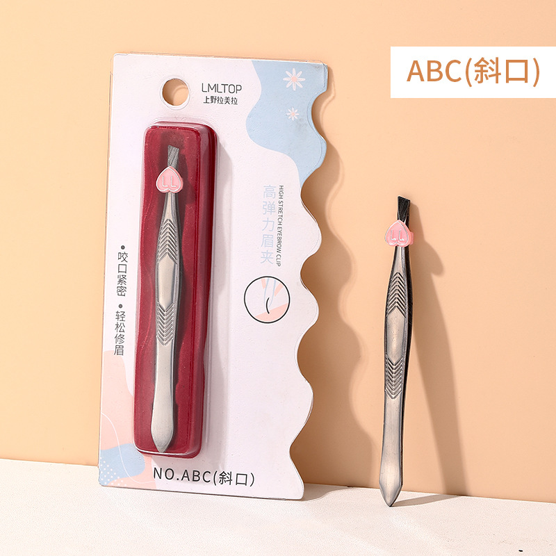 Clip para cejas de acero inoxidable LMLTOP, boca oblicua, pinzas para cejas planas, pinzas para depilarse, clips auxiliares para pestañas postizas, una variedad de colecciones