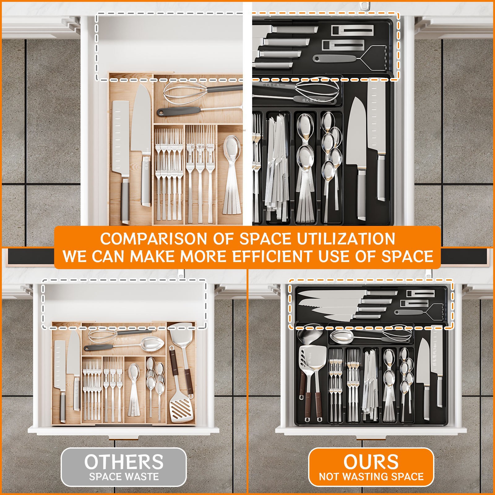 Caja de almacenamiento telescópica de cajón Caja de acabado de vajilla transfronteriza Cosméticos domésticos Papelería Medicina Caja telescópica de separación de artículos diversos