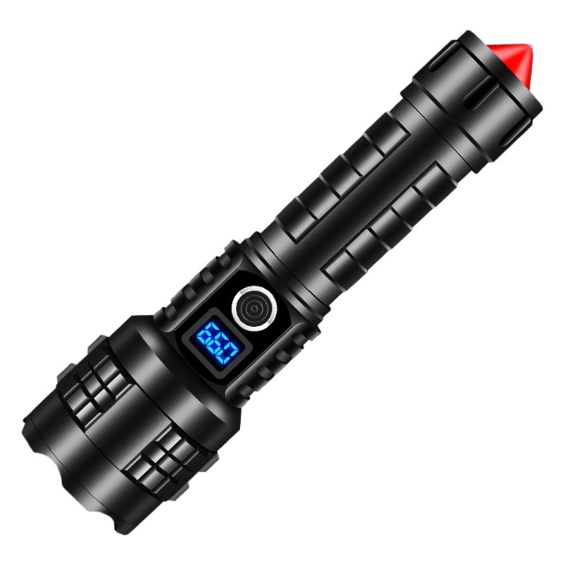 Cruz-frontera fuerte luz P90led linterna recargable pantalla eléctrica hogar al aire libre Super brillante de largo alcance portátil multi-función linterna