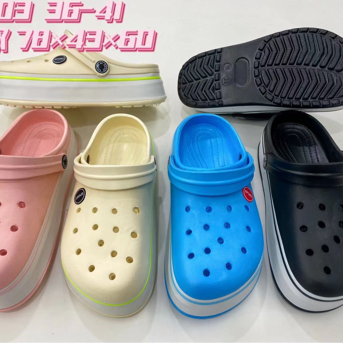 Zapatos con agujeros bricolaje ropa exterior plataforma playa antideslizante impermeable verano mujer interior Baotou pareja eva pisando zapatillas de mierda