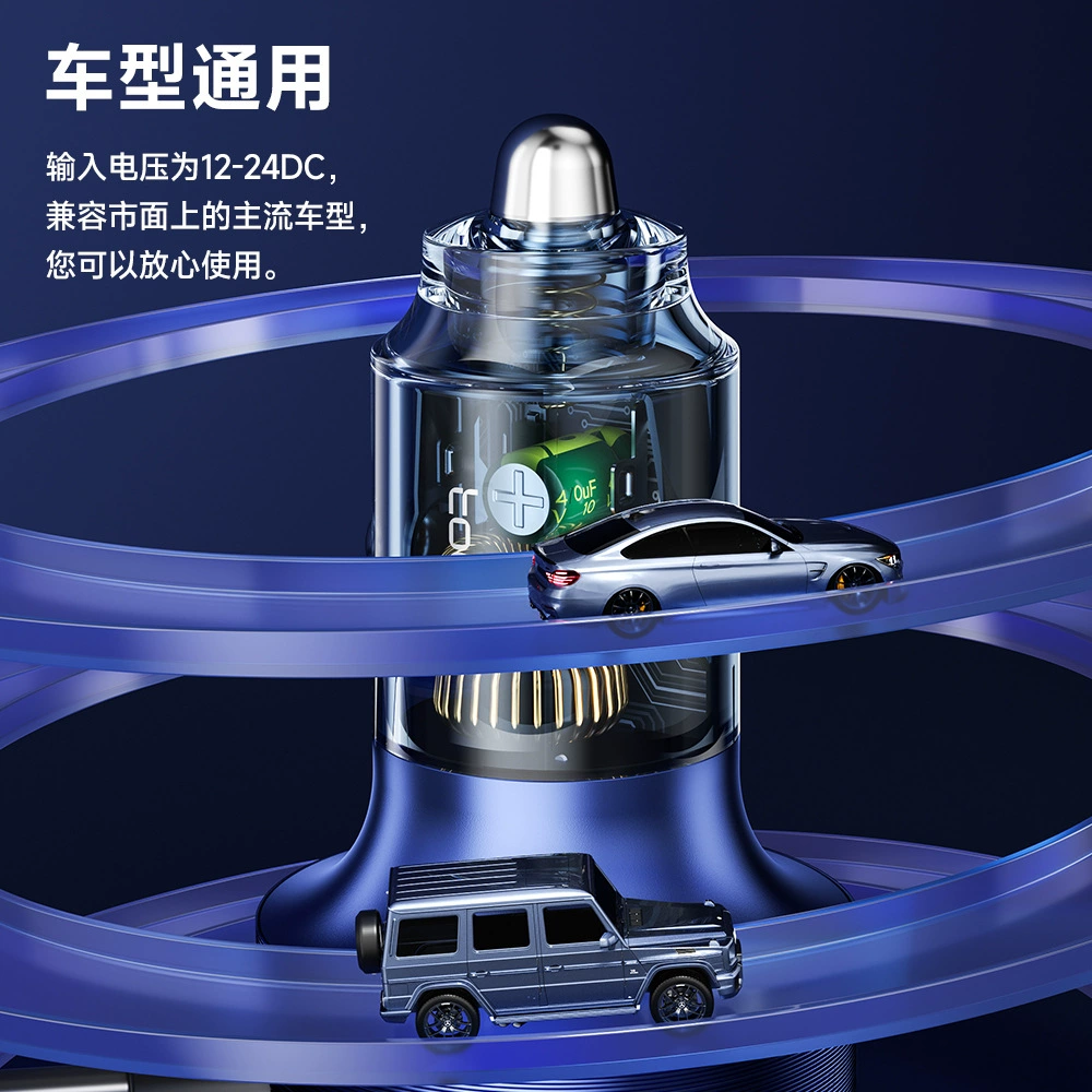 TOOCKI Hao Ran 60W прозрачный алюминиевый сплав автомобили A+C двойной портал быстрая зарядка Type-C автомобильная зарядка