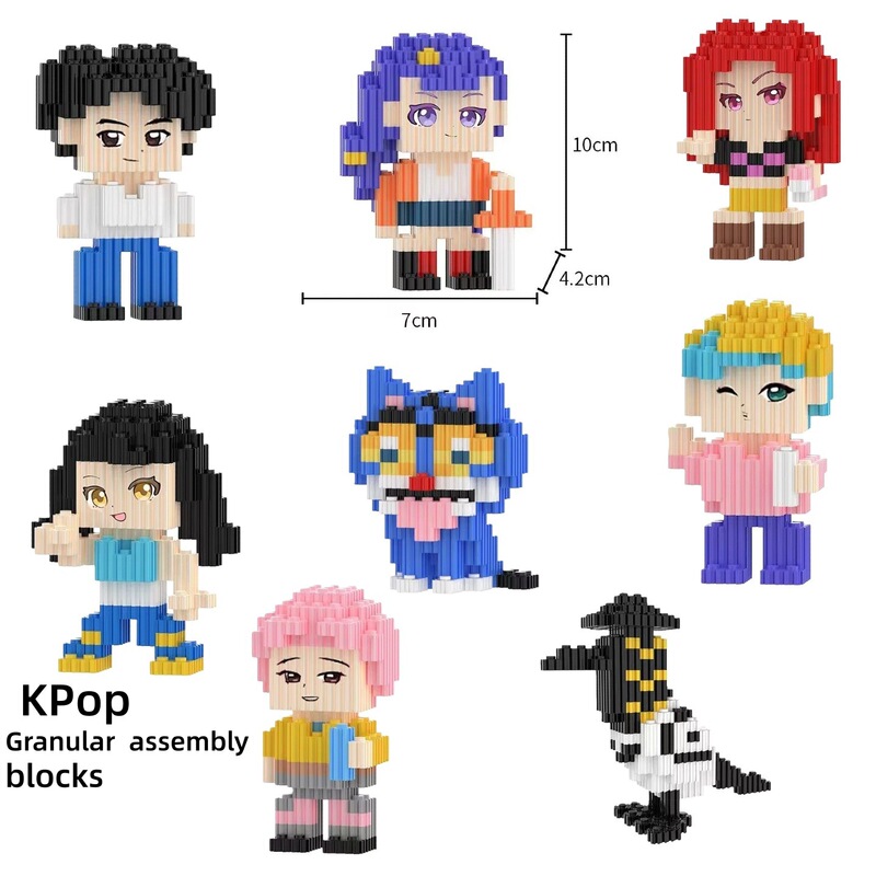 Cross-Border Demon Hunters Peripheral Kpop Demon Hunters Rumi Model Small Particle Assembled Building Block Toys