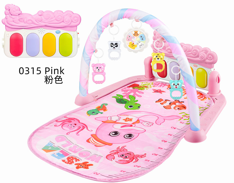 Nuevo transfronterizo bebé fitness rack música piano juguete 0-36 meses recién nacido bebé pie juego mat
