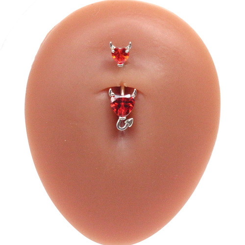 Gaibei European and American cross-border devil navel ring funny little devil navel ring navel ornaments navel nail zircon navel ring manufacturer