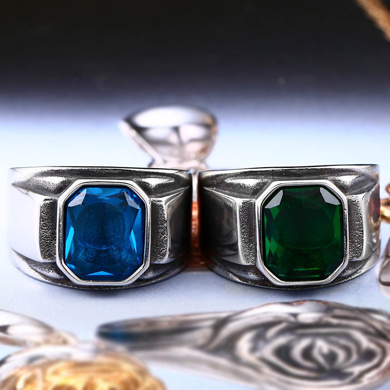 Geometric Pattern Simple Style Geometric Titanium Steel Plating Men's Rings