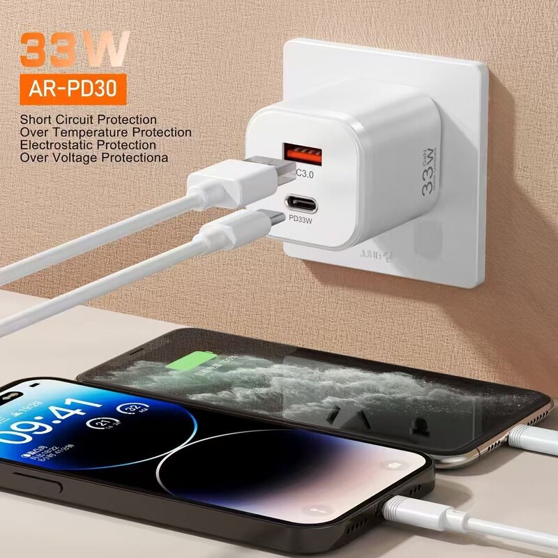 Apple 16 充電ヘッド PD33W デュアルポート A+C 携帯電話充電器に適した国境を越えた新しい小さな正方形 PD 高速充電ヘッド|undefined