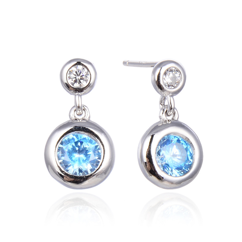 Pendientes de accesorios de diamantes frescos transfronterizos estilo japonés y coreano s925 pendientes de circón de plata pendientes redondos elegantes de las mujeres