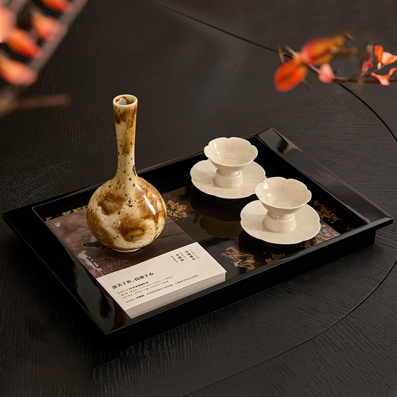 Oriental Charm Long Tray Decorative Box Art Flower Combination Ornaments Foot Massage Shop Health Center Living Room Accessible Luxury High-End