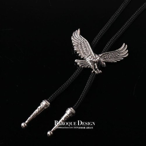 Fashionable bolo tie, trendy men's bow tie, western denim bolo tie, nightclub trend, daily casual eagle tie