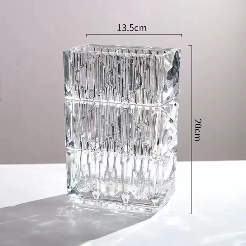 INS estilo florero de vidrio simple arreglo de flores transparente flor hidropónica planta verde florero sala de estar mesa de comedor Decoración