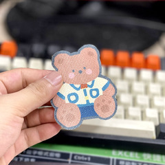 Ins Korean small bear self-adhesive sticker rabbit print cartoon bear label notebook bag DIY accessories no-sew