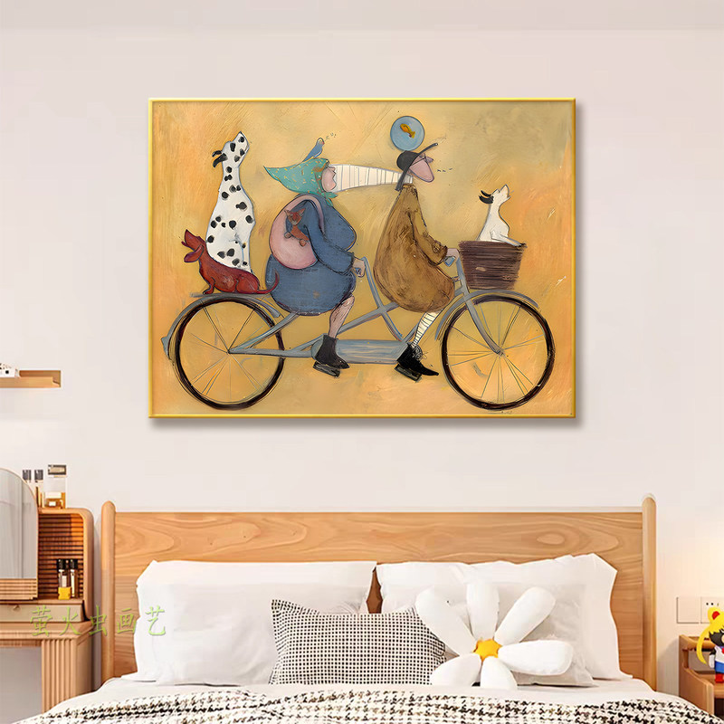 Niche art bedroom headboard decorative painting, cartoon room wall art, Nordic retro living room dining room wall mural Niche art bedroom headboard decorative painting, cartoon room wall art, Nordic retro living room dining room wall mural