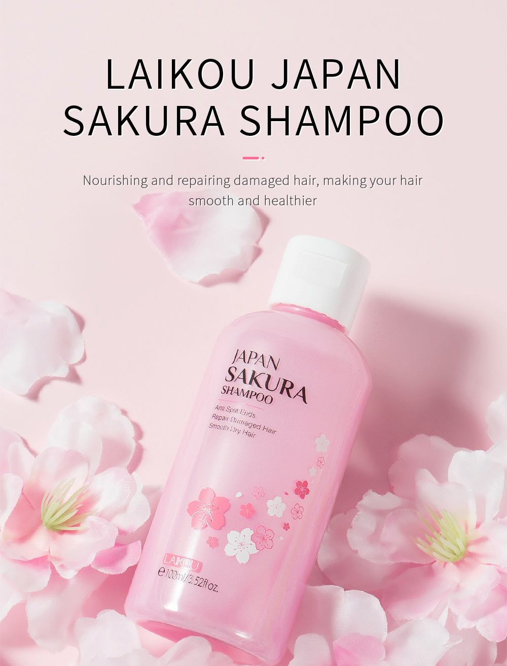 LAIKOU Sakura Shampoo cleanses hair, provides soft, smooth and refreshing hair with a lingering fragrance. Wholesale from the manufacturer undefined