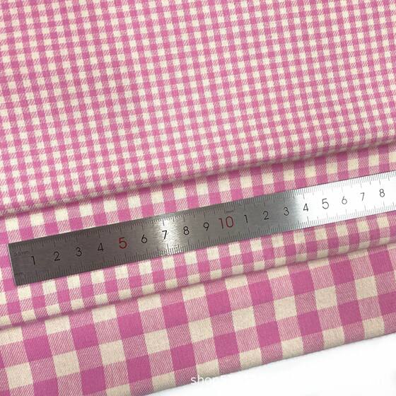 Beige bottom twill flannel cotton plaid shirt fabric children's clothing fabric Cotton Classic yarn-dyed plaid